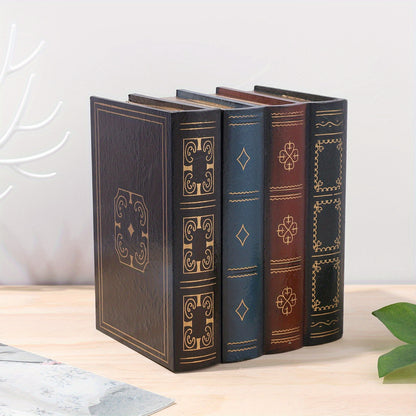 1pc Classic Book Shape Box, Painted Retro Wooden Storage Box, Desktop Handicraft Decoration, Jewelry Box, Gift Box Art Supplies Good Vibrations