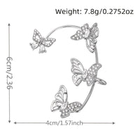 Women'S Elegant Butterfly Ear Cuffs - No-Piercing Ear Hooks, Synthetic Gemstone Accents, Everyday & Formal Jewelry for Parties, Weddings, Everyday Outfits - Non-Piercing Ear Clips for Sensitive Light Beige, Party Accessories, Good Vibrations