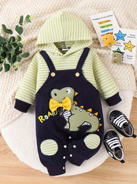 CETEPY Baby Boy Clothes Newborn Hoodie Romper Fall Winter One-piece Outfit Infant Cute Cartoon Clothing Set 0-18 Months Good Vibrations