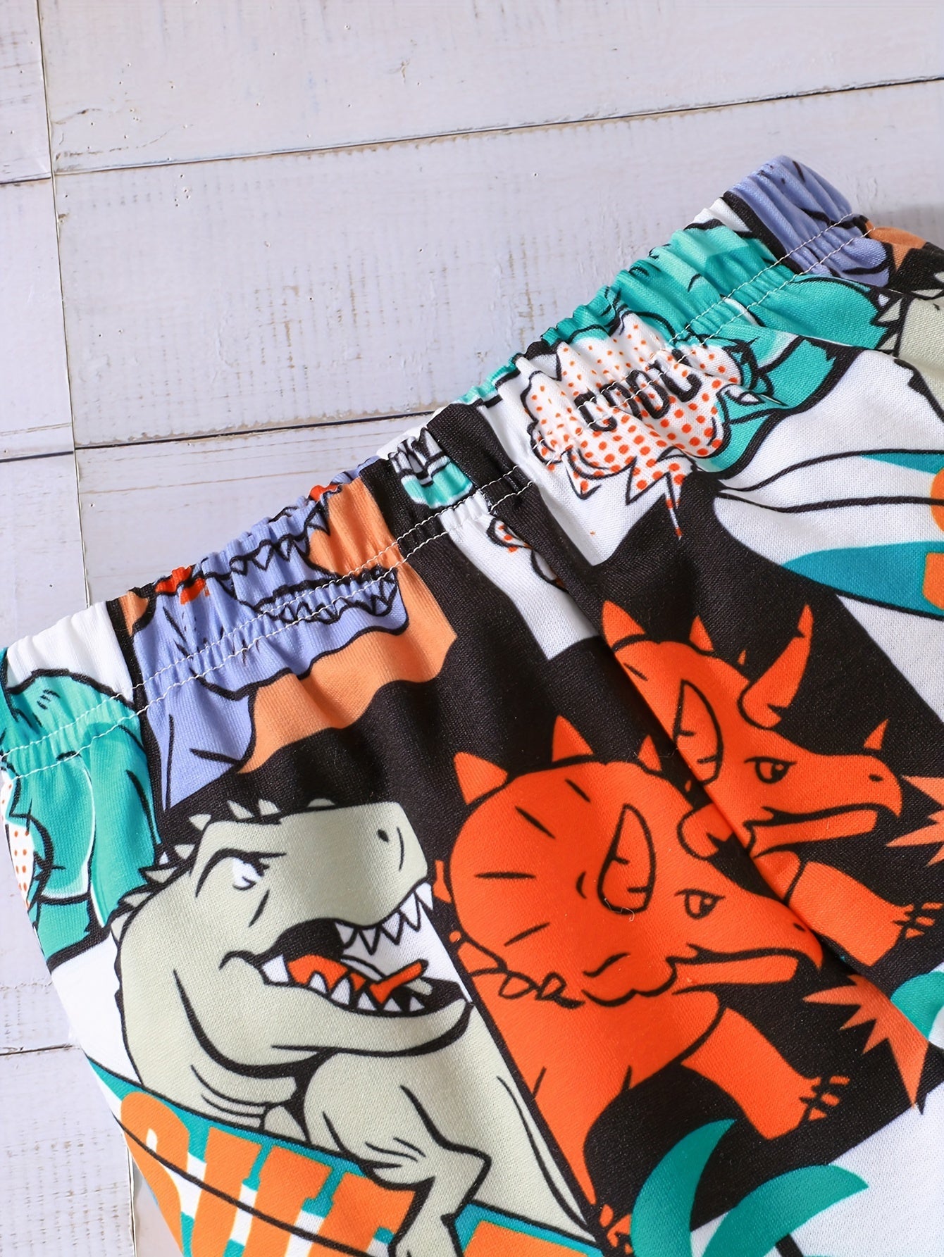 2pcs Baby's Cartoon Dinosaur Comics Print Sweatshirt & Casual Pants, Toddler & Infant Boy's Clothing Set, Outdoor Cloth Good Vibrations