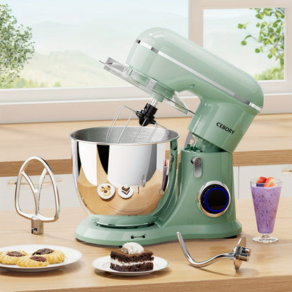 3-IN-1 660W Electric Stand Mixer, 10-Speed with Pulse Button, Attachments Include 6QT Bowl, Dough Hook, Beater, Whisk for Most Home Cooks, Dishwasher-safe, Gifts for Family And Friends, Green, Kitchen Mixer, Mixer for Baking Good Vibrations