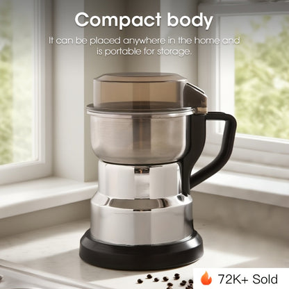 [High Power Electric Grinder] 25000 RPM High Power Electric Grinder - 1pc Stainless Steel Blade Mill for Beans, Nuts, Spices & Coffee, Silvery Finish, Easy to Clean, 110V US Plug (Ideal Holiday Gift), Coffee Grinder | Sleek G Good Vibrations