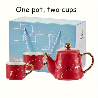 Elegant Ceramic Tea Set with Marble Design - ZBB1 Good Vibrations