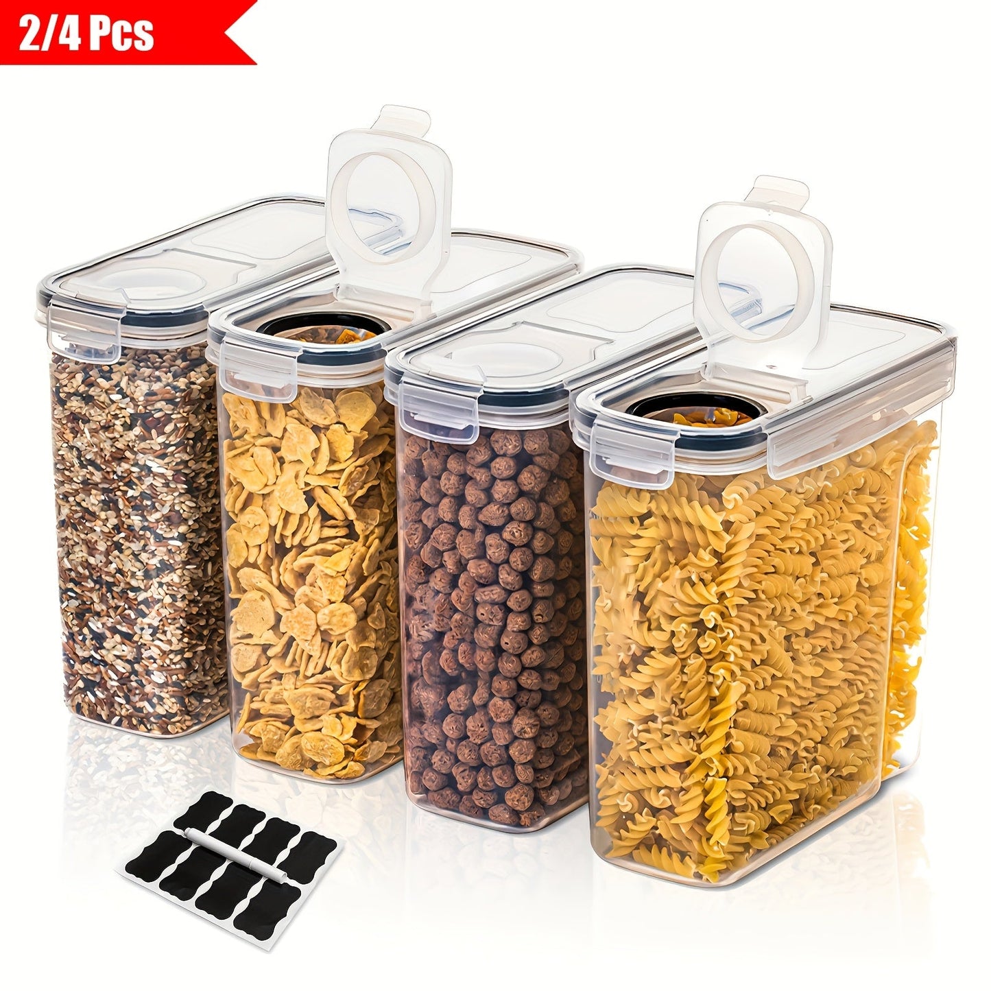 Set of 2/4 Cereal Storage Containers, Made from Bpa-Free Plastic, Designed to Be Airtight for Storing Food. Each Container Holds 2.5 Liters (88 Ounces) And Is Suitable for Cereals, Snacks, And Sugar. This 4pcs Set Includes Ce Good Vibrations