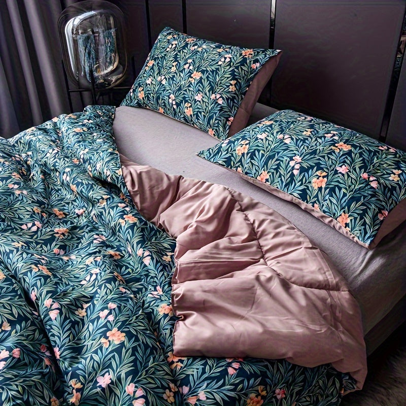 Floral Duvet Cover Set - 3 Piece Set with 2 Pillowcases, 100% Polyester Woven Fabric, Breathable All-Season, Comfortable Soft Sanded Finish, Vibrant Digital Print, Machine Washable, No Comforter or Duvet Insert Included Good Vibrations