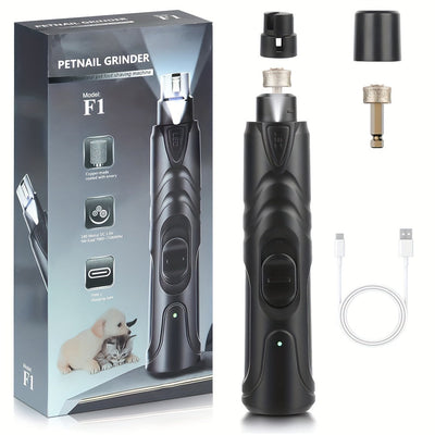 1 Powerful Pet Nail Trimmer - Ultra-Effective Trimming with Advanced Electric Claw Grinder Technology and Safe Nail Clipping - Perfect for Small to Medium-Sized Furry Friends, Long-Lasting Built-in Lithium-Ion Battery, Conven