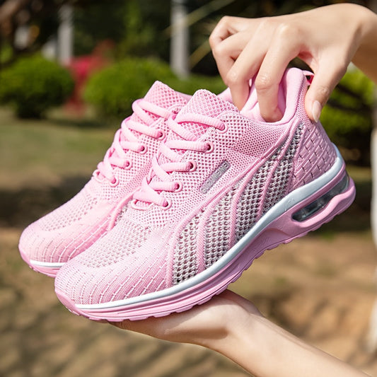 Lightweight Breathable Air Cushion knitted Running Shoes, Women's Footwear Good Vibrations