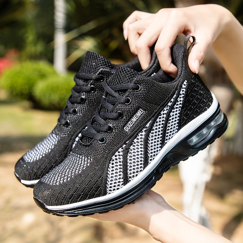 Lightweight Breathable Air Cushion knitted Running Shoes, Women's Footwear Good Vibrations