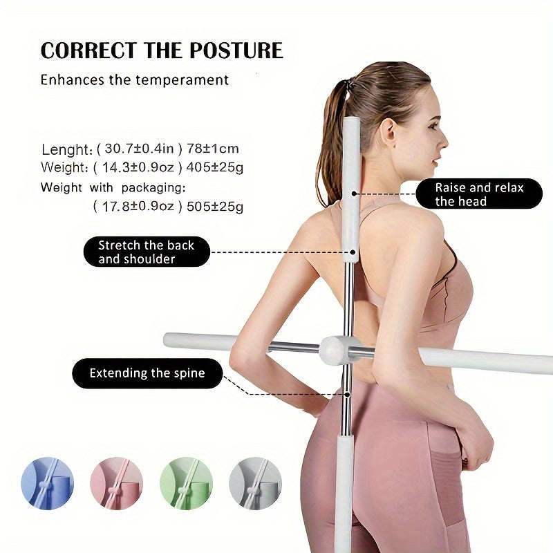 Yoga Body Stick for Posture Correction, Shoulder and Neck Relief, and Open Back Training - Improve Flexibility and Balance with this Versatile Fitness Tool Good Vibrations