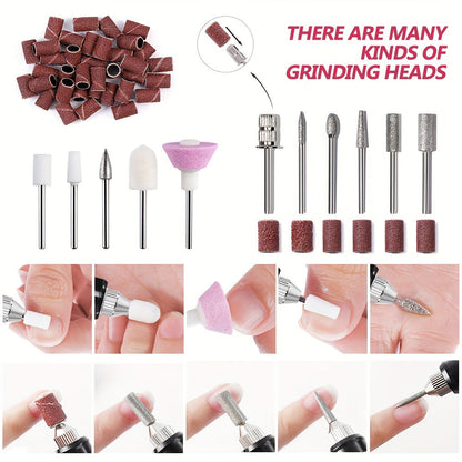 Electric Nail Drill Machine, Manicure & Pedicure Set, Low Noise Gel Art Remover, Glazing Polisher, Polishing Grinder With Drill Bits, Essential Nail Care Tool Good Vibrations