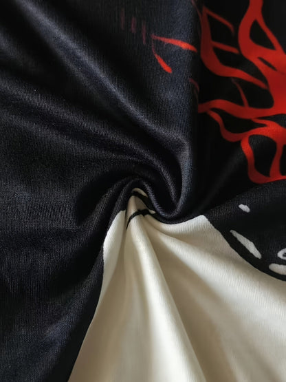 Jesus Print, Men's Graphic Design Crew Neck Novel T-shirt, Casual Comfy Tees Tshirts For Summer, Men's Clothing Tops For Daily Vacation Resorts Good Vibrations