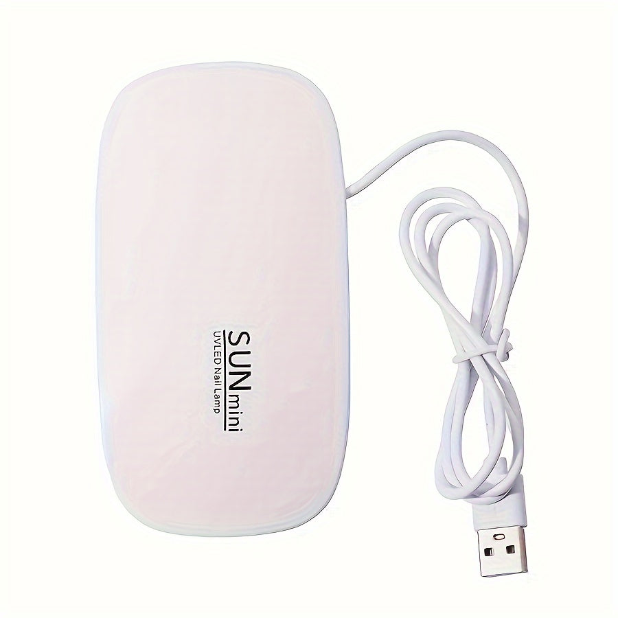 SUNmini UV LED Nail Lamp, Portable Mini Mouse-Shaped Gel Polish Curing Light with Foldable Bracket, USB Powered, Unscented - Hand & Foot Nail Dryer with No Battery Good Vibrations