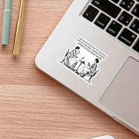 Humorous Vinyl Sticker | 'I'm Not As Mean As I Would Like to Be' Quote | Black & White Tea Party Illustration of Two Women | Sarcastic Laptop Decal for Book Lovers | Durable Matte Vinyl | Reusable Self-Adhesive for Laptops, B Good Vibrations