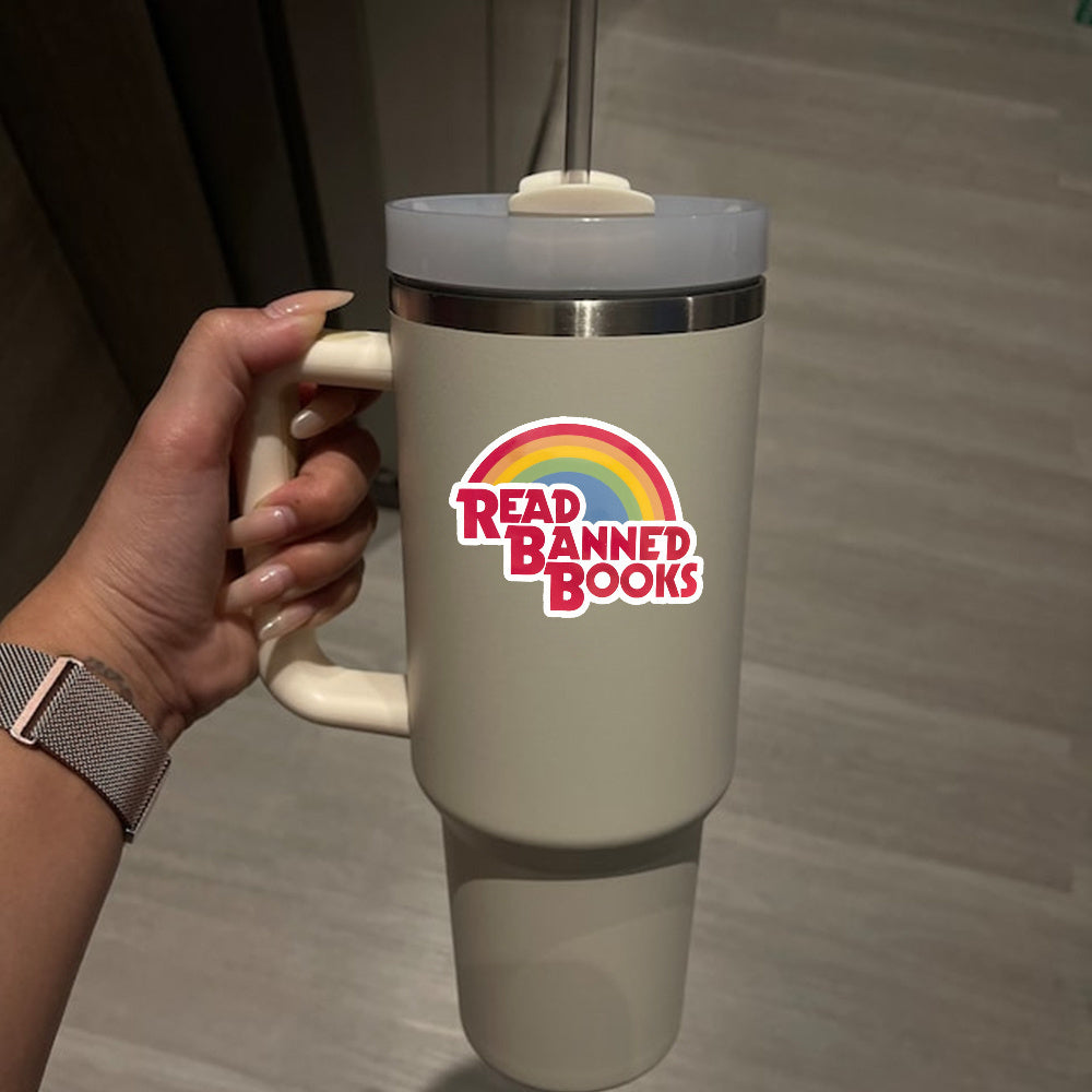 3pcs "Read Banned Books Waterproof Vinyl Sticker Decal for Car, windos, Laptop, Water Bottle, Tool Box - Durable Bumper Sticker for Outdoor Use" Good Vibrations Adult Super Store