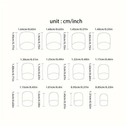 24-Piece Set Of Removable Nail Tips, Short Shape, Round And Square, Floral And Dot Patterns, Glitter Finish, With Nail File And Cuticle Pusher Good Vibrations