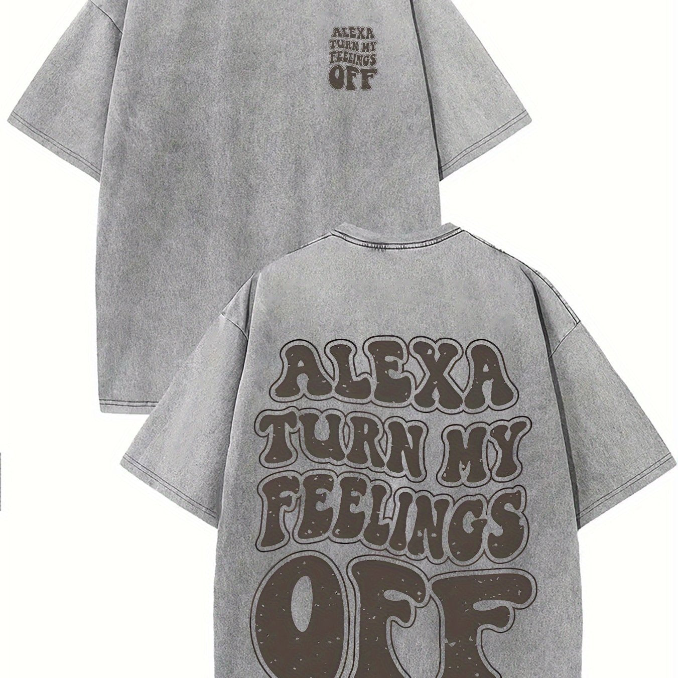 100% Cotton Alexa Turn My Feelings Off Prints, Comfortable Fit, Short-Sleeved Round Neck Casual Men's T-Shirts for Daily and Outdoor Good Vibrations