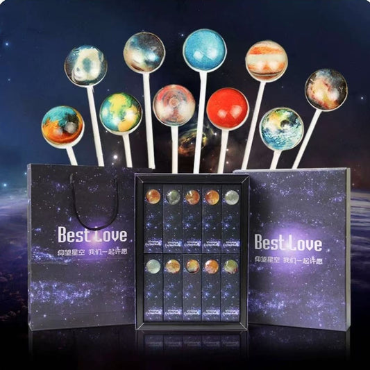 0.353 Oz(10 G) X 10, Planet Candy Pops, Individually Wrapped Bulk Candy, Great for Teen Birthday Parties, Candy Parties, Gifts for Friends, Easter Candy Lollipops, Mother's Day Gifts, Surprise Gift