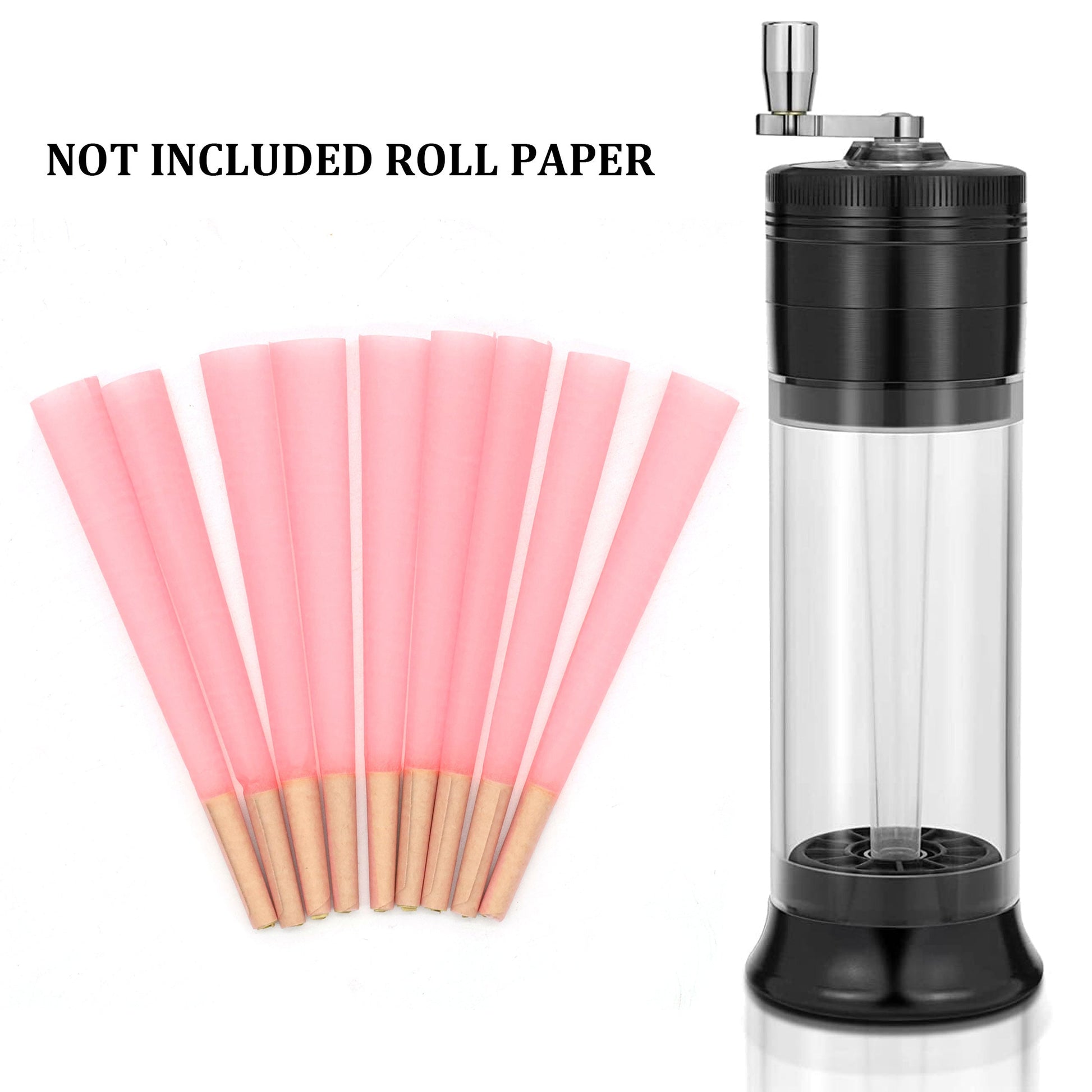 1pc Spice Grinder 3-in-1 with 50pcs Cigarette Paper, Rolled Cone Loader Machines Quick Fill, Grinding Storage with Magnetic Lid, King Size Pre-Rolled Cones with Tips, Rolling Paper Cones, Smoking Accessories, Gifts for Friend Good Vibrations