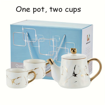 Elegant Ceramic Tea Set with Marble Design - ZBB1 Good Vibrations