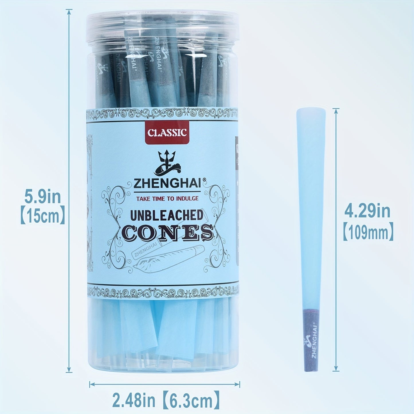 50Pack ZHENGHAI Pre-Rolled Tapered Paper Cones, Classic King Size (109mm) Pre Rolled Paper with Cone Loader & Tips & Packing Tubes Included, Perfect for Regular Herb Grinder, Household Gadgets, Holiday Gift, Birthday Gift, Gi Good Vibrations
