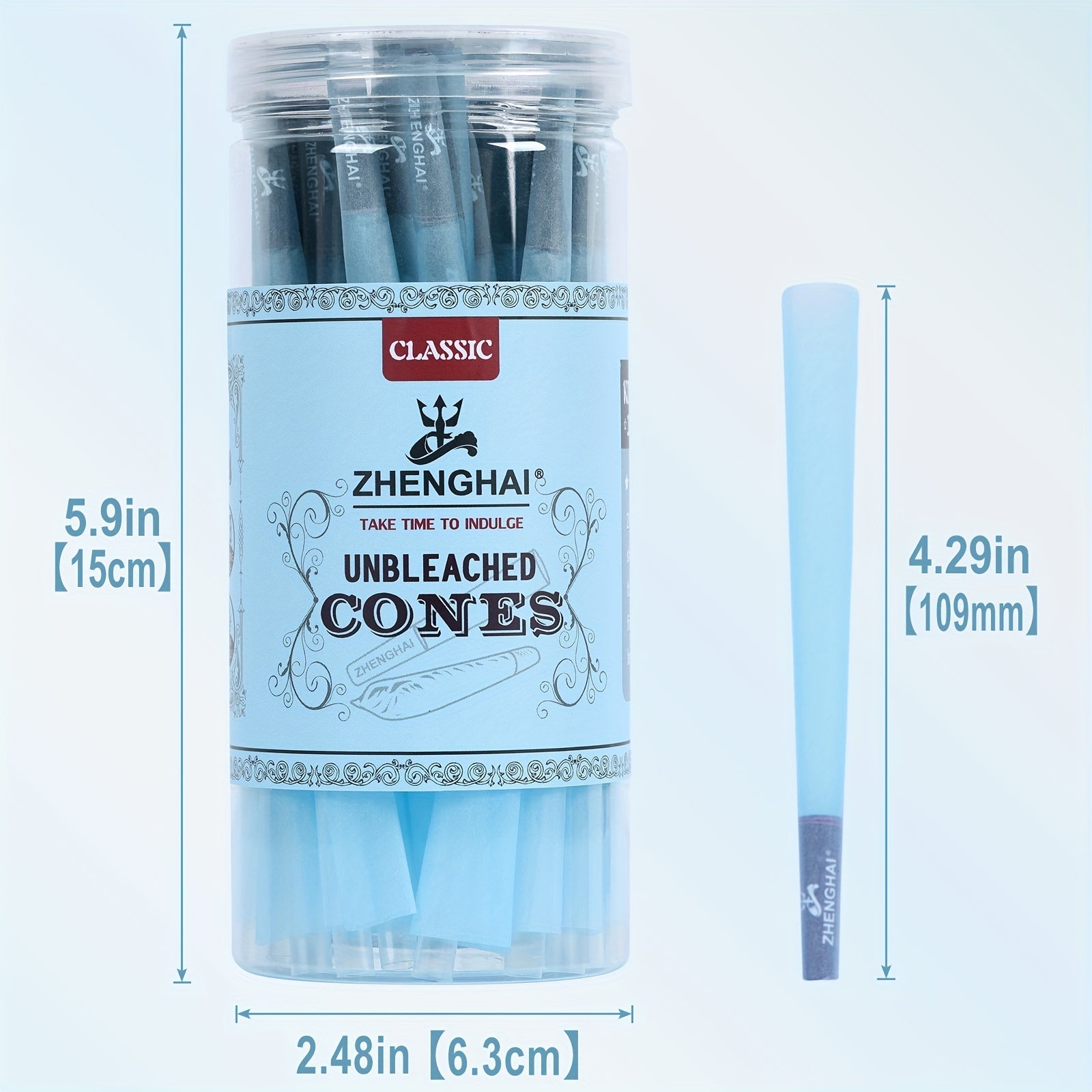 50Pack ZHENGHAI Pre-Rolled Tapered Paper Cones, Classic King Size (109mm) Pre Rolled Paper with Cone Loader & Tips & Packing Tubes Included, Perfect for Regular Herb Grinder, Household Gadgets, Holiday Gift, Birthday Gift, Gi Good Vibrations