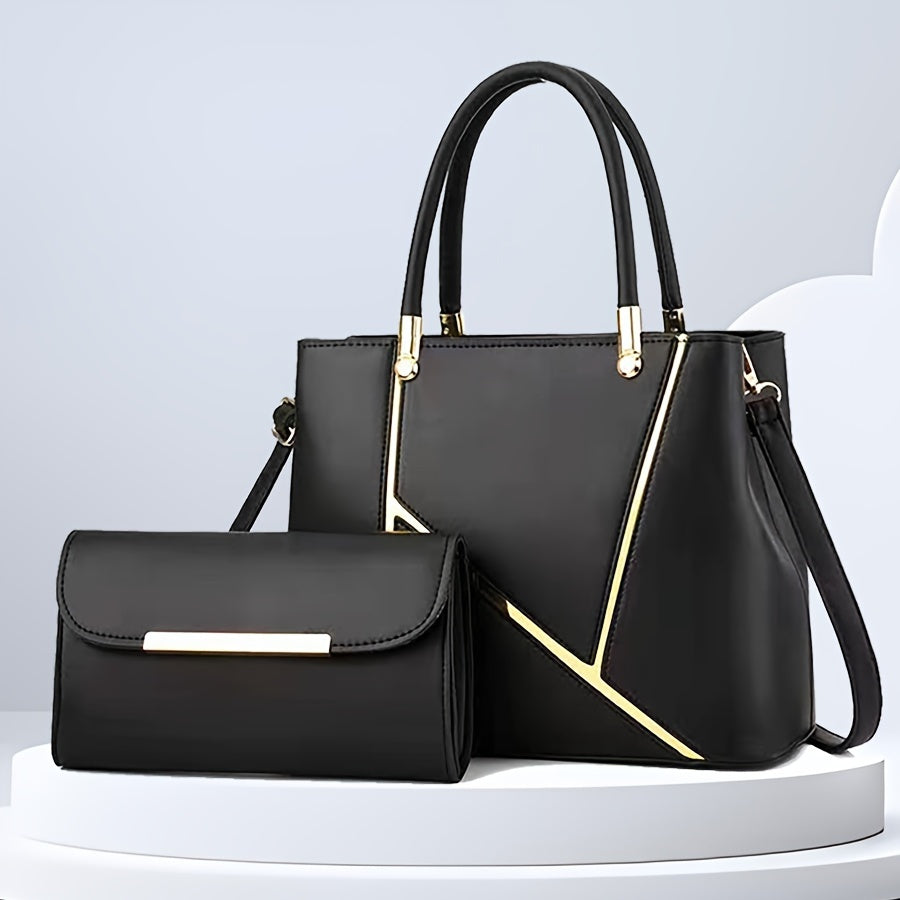 Crossbody Bag 2pcs Set Fashionable Handbag New Style Women's Shoulder Bag Small Wallet Carry-On Bag Good Vibrations