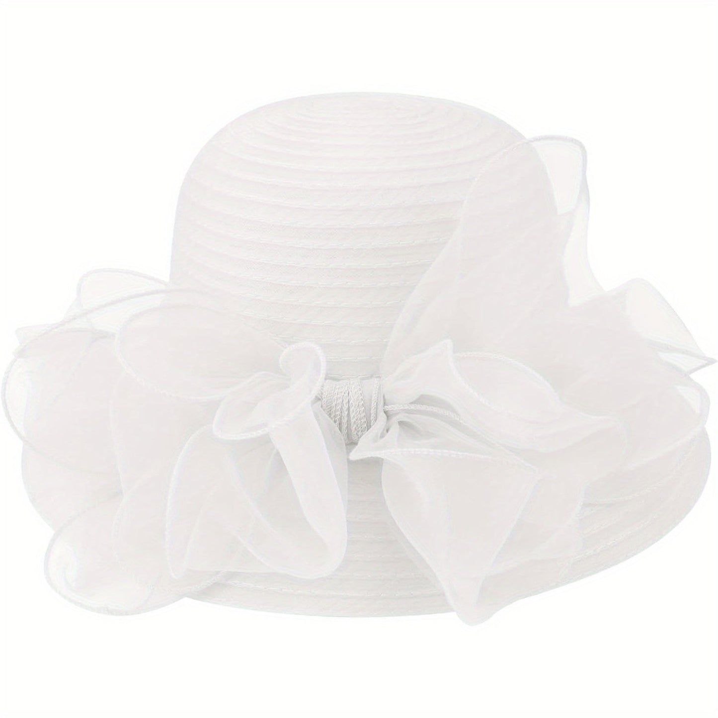 Women Lightweight Breathable Derby Church Dress Cloche Bowler Hats Cocktail Tea Party Wedding Bridal Hat with Bow Knot Good Vibrations