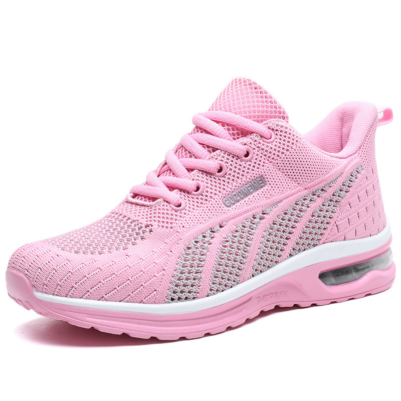 Lightweight Breathable Air Cushion knitted Running Shoes, Women's Footwear Good Vibrations