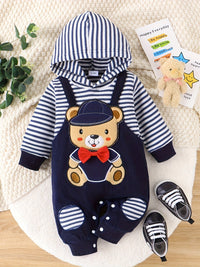 CETEPY Baby Boy Clothes Newborn Hoodie Romper Fall Winter One-piece Outfit Infant Cute Cartoon Clothing Set 0-18 Months Good Vibrations