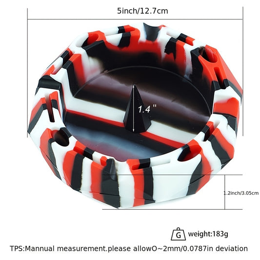 1 Creative Silicone Ashtray - Unique Irregular Shape, Colorful Patterns, No Power Needed - Perfect for Home Decor & Gifts