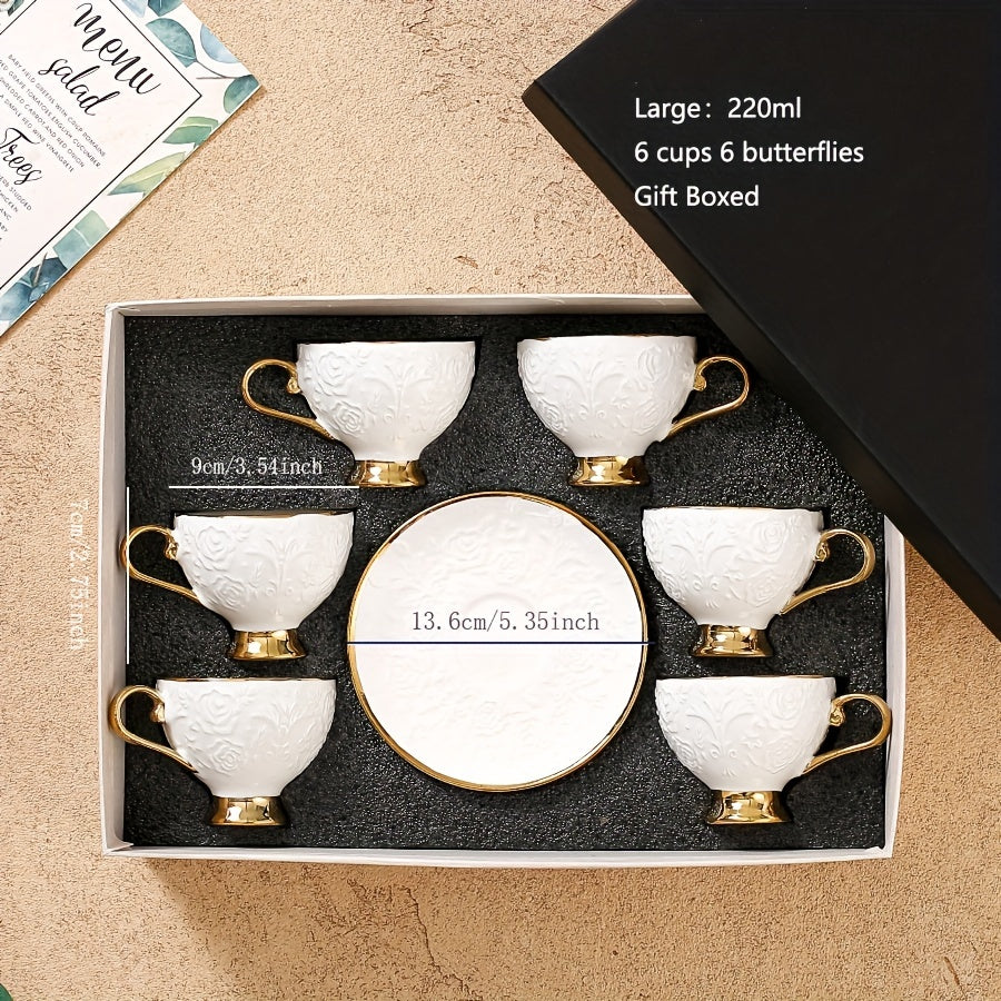 6pcs set of charming floral porcelain tea cups and saucers - 7.43oz, romantic rose design - perfect tea party, a pleasant mother
Daily gifts, special coffee cups and saucers Good Vibrations