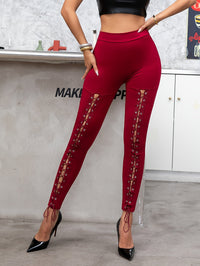 Women's Sexy Cross-Strap High-Waist Cropped Leggings - Smooth Stretch Polyester Blend with Spandex, Solid Color, Medium Stretch, No Sheer - Spring/Fall Season Essentials | High Elasticity | Machine Wash Safe Good Vibrations