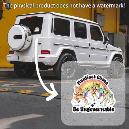 Manifest chaos be ungovernable Car Sticker, Social justice Car Sticker, Activist Car Sticker, Anarchist Car Sticker, Laptop Car Sticker, Feminist Car Good Vibrations Adult Super Store
