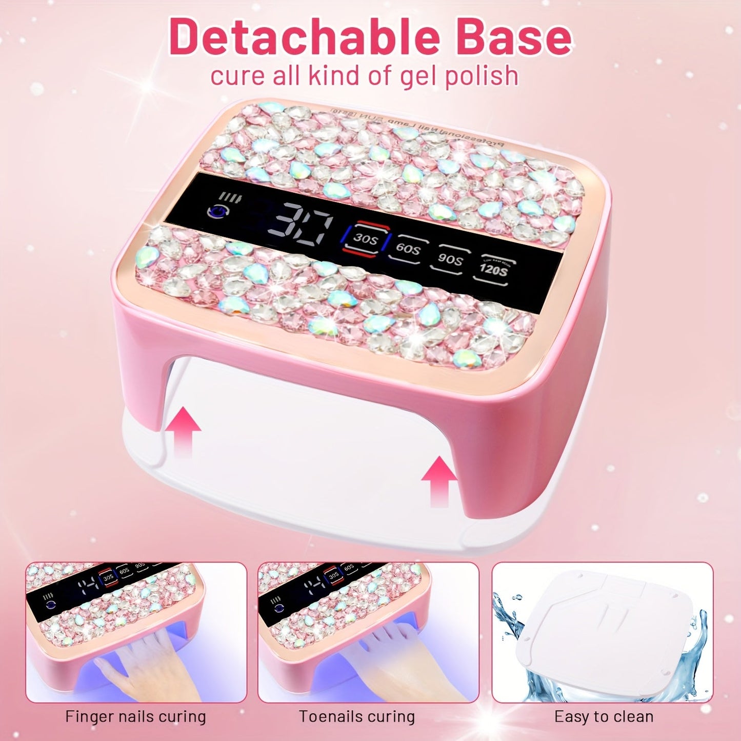 LED Nail Lamp Cordless Rechargeable Light with Shinning, 4 Timer Setting And Tuto Sensor, Professional Gel Polish Acrylic Nail Tools for Home&Salon, Nail Tech Light, Nail Supplies Professional, Light for Gel Nails, Portable N Good Vibrations