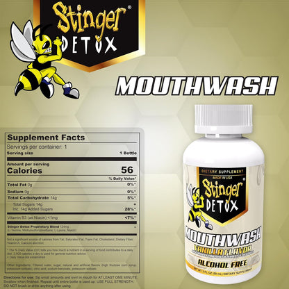 Stinger Detox | Mouthwash Drink - Vanilla Flavor - 2 FL OZ - Alcohol Free Desert Depot
