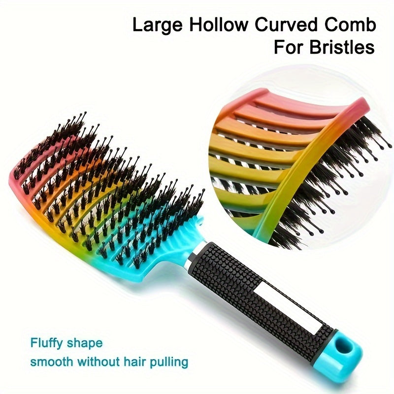 1pc Magic Scalp Massage Hair Brush for Women - Professional Detangling Tool for Wet Curly Hair - Hairdressing Tool, Detangling Brush, Ergonomic Handle, Durable Bristles, Salon Professionals, Styling Accessory, Sleek Design, S Good Vibrations