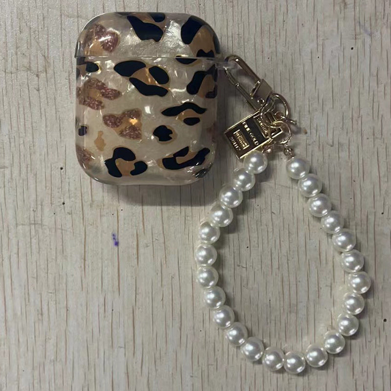 Stylish Leopard Print Earphone Sleeve with Hanging Chain - Perfect for Airpod1/2! Good Vibrations