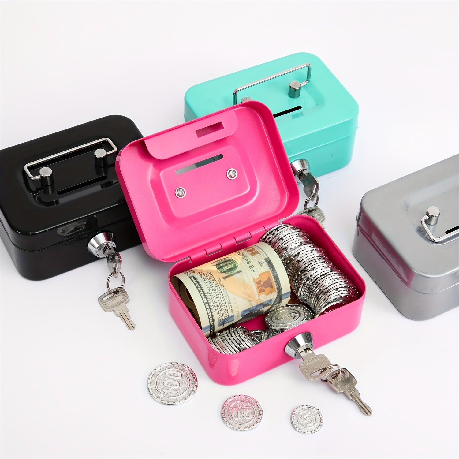 1pc Metal Keylock Storage Box, Money Box, Adult Deposit Box, Coin Deposit Box, Adult Deposit Box, Deposit Box, Cash Register 4.5 * 3.8* 2.3"/11.5 * 9.9 * 5.8cm Good Vibrations Adult Super Store