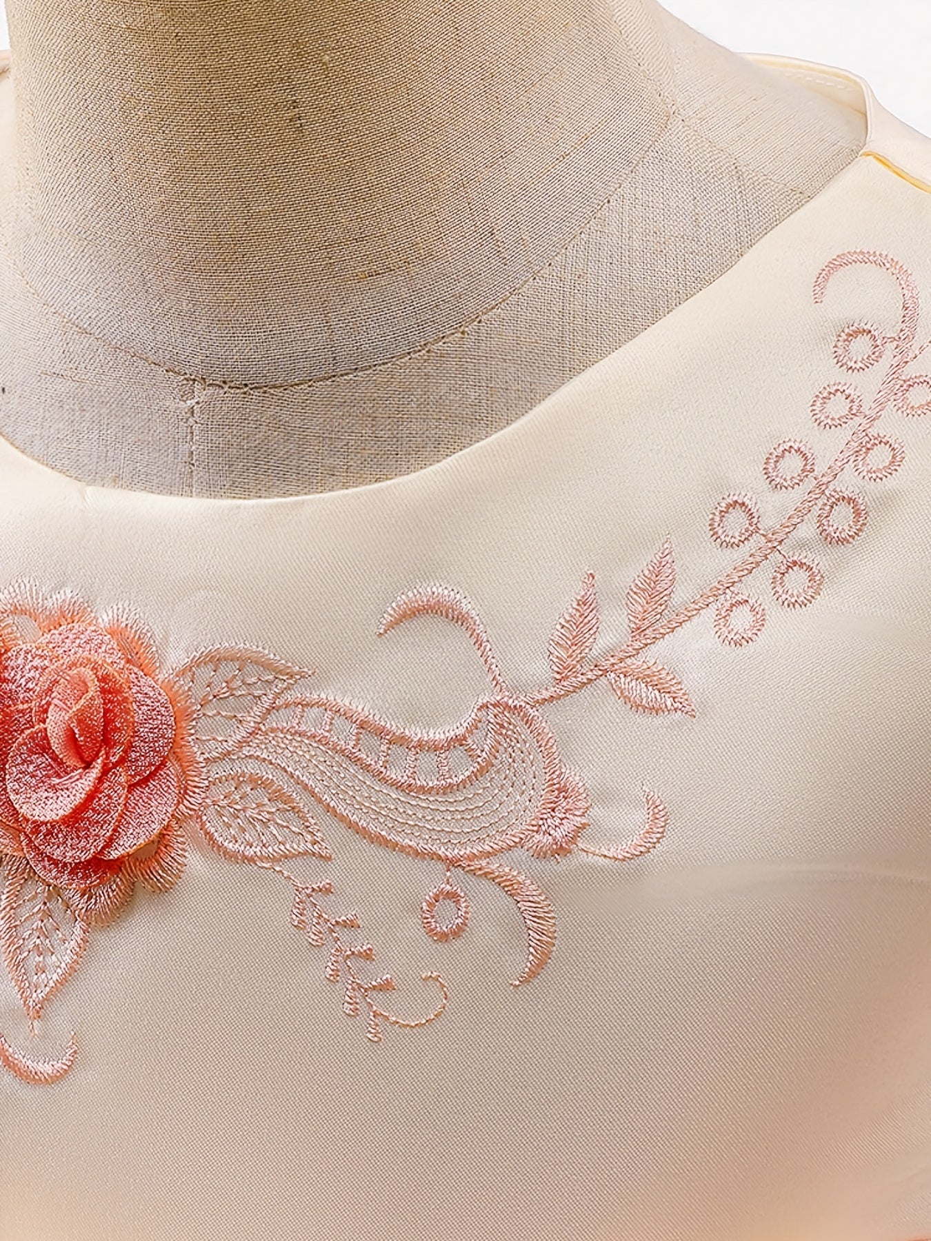 Girls Princess Dress Short Sleeve Embroidered Flower Bow Lace Dress Performance Dress Wedding Flower Girls For Evening Birthday Party Kids Clothes Good Vibrations