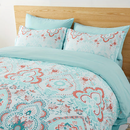 5/7pcs Bed In A Bag Bohemian Pattern Comforter And Sheet Set, Twin/Full/Queen/King Size Comforter Set, Soft Microfiber Lightweight Bedding Set For All Seasons Good Vibrations