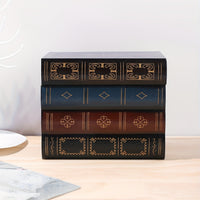 1pc Classic Book Shape Box, Painted Retro Wooden Storage Box, Desktop Handicraft Decoration, Jewelry Box, Gift Box Art Supplies Good Vibrations