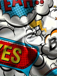 [Two-Piece Comic Print Hoodie Set] Men'S Casual Hoodie and Pants Set, 100% Polyester Knit Fabric, Full Coverage Comic Style Print, Casual Fit, Spring/Fall Warmth Two-Piece Set Good Vibrations