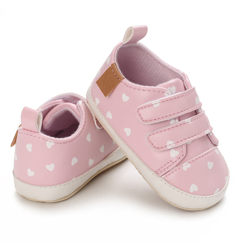Toddler Baby Sneakers Soft Sole Non-slip Hook And Loop Fastener Shoes First Walkers Crib Shoes Girls And Boys Good Vibrations