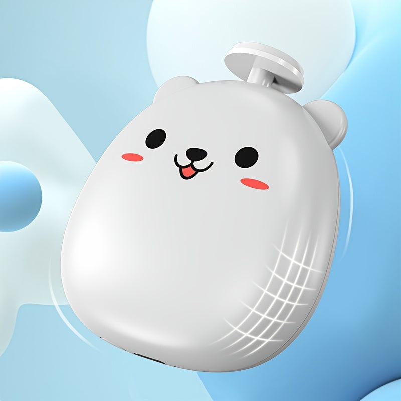 Baby Electric Nail Grinder with Bear Shape, Rechargeable, 8 Grinding Heads, 2 Speeds, Suitable for Family Use, Quiet and Portable Good Vibrations