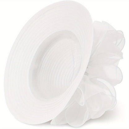 Women Lightweight Breathable Derby Church Dress Cloche Bowler Hats Cocktail Tea Party Wedding Bridal Hat with Bow Knot Good Vibrations