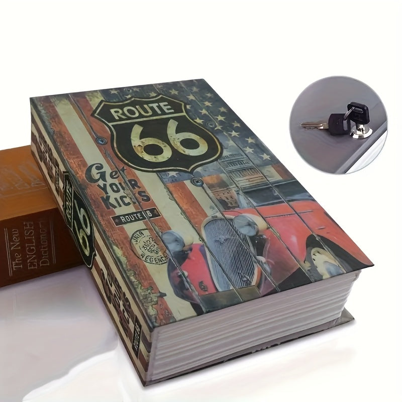 Book Safe Box with Key Lock Hidden Metal Storage Trunk Storage Boxes Home Office Multipurpose Fake Book Safe Penny Bank for Coins Jewelry Currency Passports Letters Watches and Valuables Savings Jar Good Vibrations Adult Super Store