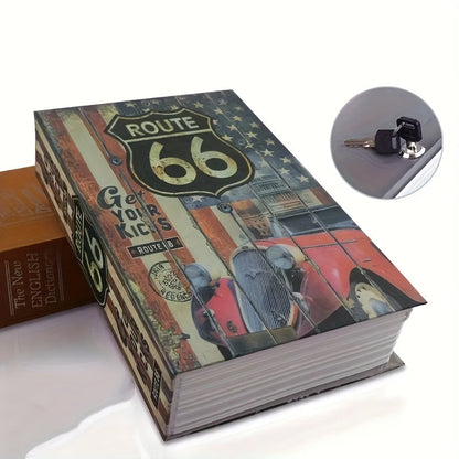 Book Safe Box with Key Lock Hidden Metal Storage Trunk Storage Boxes Home Office Multipurpose Fake Book Safe Penny Bank for Coins Jewelry Currency Passports Letters Watches and Valuables Savings Jar Good Vibrations Adult Super Store
