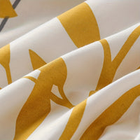 SLEEPBELLA Duvet Cover, 400 Thread Count Cotton Grey Branches and Yellow Flower Reversible Comforter Cover Good Vibrations