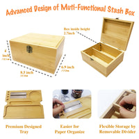 1set, Large Stash Box, Wooden Storage Box with Tray, Bamboo Storage Box with Lock And Accessories, Smoking Paper Anti-odor Canister Private Box with Brush, Household Gadget, Christmas Gifts, Christmas Supplies, Christmas Part Good Vibrations Adult Super Store