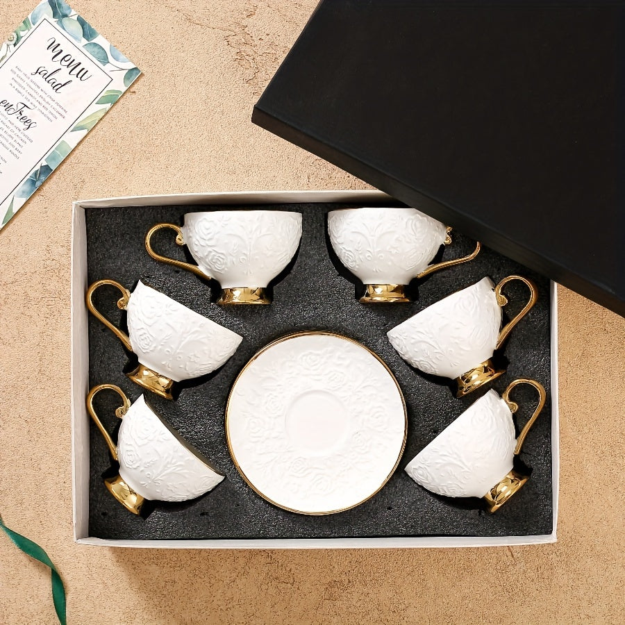 6pcs set of charming floral porcelain tea cups and saucers - 7.43oz, romantic rose design - perfect tea party, a pleasant mother
Daily gifts, special coffee cups and saucers Good Vibrations